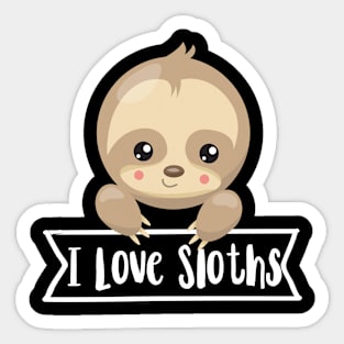 I Love Sloths Funny Sloth Shirt Sticker